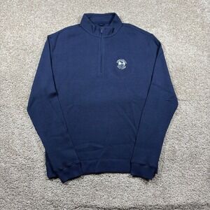 Straight Down Mens Navy Blue Pebble Beach Golf Waffle 1/4 Zip Pullover Large